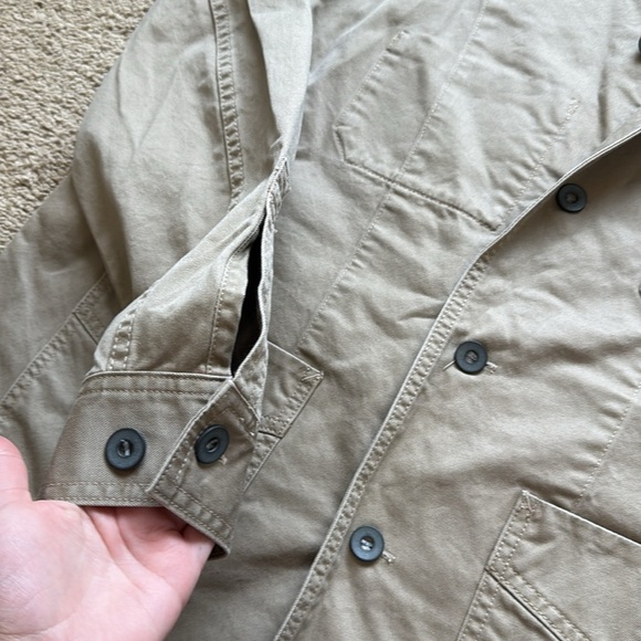 NEW J.Peterman Company Tan Chore Barn Jacket Safari Cotton Blazer Lightweight - Picture 3 of 9